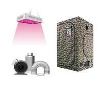 Sunstream Grow Tent Complete Kit Hydroponic Growing System Double Switch LED 1000W Grow Light + 6"Carbon Filter Duct Fan Combo + 120x120x200cm(48"x48"x80")(GrowTent121220C+6Inch Fan Combo+1000w Led)