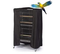SUNSURE Extra Large Bird Cage Cover Breathable Waterproof Material Universal Black-Out Bird Parrot Cover Good Night Birdcage Cover Sleep Helper for Parrots Parakeets Budgies Macaw (34.5x25x47in)