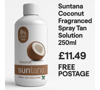 Suntana Coconut 8% Light Tan Spray Tan Solution - 250ml - Vegan, Paraben Free