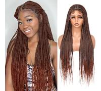 Suntefic - 【High Quality Material Wig】: These braided wigs look like human hair, they are made of high quality high temperature synthetic material and have a texture