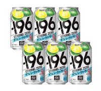Suntory -196℃ Strong Zero Sugar Free Sparkling Shōchū Highball (Chūhai) Vodka Spritzer Cocktail 350ml 9% Alc./Vol (Double Shikuwasa Lime (Pack of 6))