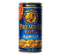 Suntory Premium BOSS Japanese Instant Coffee Drinks 185g (Pack of 4)