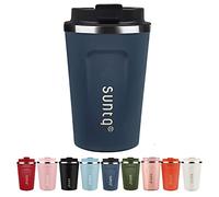 SUNTQ Coffee Travel Mug with Leakproof Lid - Reusable Coffee Cups Travel - Thermal Mug Insulated Cup - Coffee Travel Cup Stainless Steel - for Hot and Cold Drinks, 13oz/380ml, Sea Blue