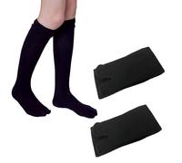 SUNTRADE 2 Pairs Split Toe Tabi Socks, Casual Sandal Split Long Socks Japanese Socks for Men Women (Blackx2)