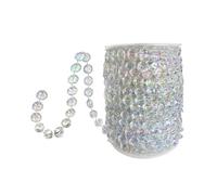 SUNTRADE 30 Meters Crystal Beads Garland Strand, Iridescent Clear Acrylic Diamond Beads String Roll for Crafts, Beaded Curtains, Wedding Party Decorations, Christmas Tree Ornaments