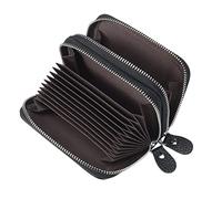 SunTrader Women's RFID Blocking Leather Zipper Wallet Purse Credit Card Case Holder (Black)