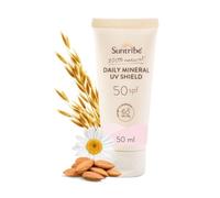Suntribe Mineral Organic Face Sun Cream SPF50 50ml, Reef Proof | This nano-free sun cream has a Dry-Touch, Non-Greasy finish - Nourishing & Invisible on Light Skin