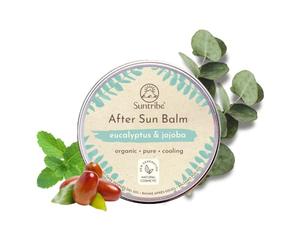 Suntribe Natural After Sun Balm Eucalyptus & Jojoba - 100 ml, 100% Organic & Natural - Peppermint & Eucalyptus Smell (Perfume Free) - Cooling & Soothing - Minimalistic Formula, Zero Waste