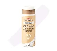 Suntribe Natural Mineral Zinc Sun Stick SPF 30-30 g, Original White, Organic - 100% Natural, Reef Safe, Mineral UV-Filter - Very Water Resistant, Zero Waste - Winner Beauty Shortlist Awards 2022