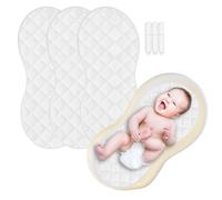 SUNTUE Changing Pad Liner,Peanut Shape Changing Pad Cover,Waterproof,Washable,Thicker and Non-Slip,Chaning Pad Liners -White 3 Pack