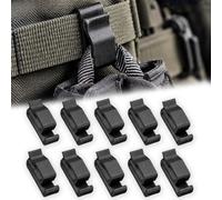 SUNUCO 10 Pack Tactical Glove Clip Holder Compatible with MOLLE Webbing | One-Handed Quick Release Low-Profile Glove Hanger for Plate Carrier and Duty Belt, First Responder Accessory