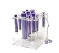SUNUCO Syringe Organizer Stand Compatible with ENFit Syringes, Upright Acrylic Enteral Feeding Holder with Tube Management Slots, Storage Rack for 1mL to 60mL Accessories