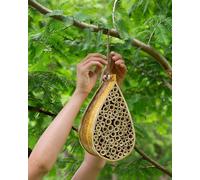 SunVara Mason Bee House for Pollinator Bees Gardering Gifts Bee Hotel