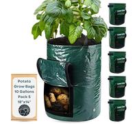 SunVara Potato Grow Bags - 10 Gallon, 5 Pack for Growing Potatoes and Vegetables