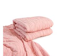 Sunveno Baby Blanket, Two-Sided Duvet, Cuddly Blanket Made of Skin-Friendly Breathable Modal Fabric, Warm Fibre, Reversible Quilt, Machine Washable, Baby Quilt (Pink, 110 x 140 cm)