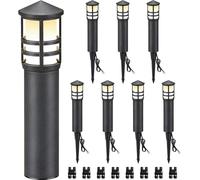 SUNVIE 8-Pack Low Voltage Pathway Lights 3W LED Landscape Pathway Lighting 3000K Warm White CRI 90+ Aluminum Bollard Path Lights for Walkway Yard Garden, ETL Listed Cord