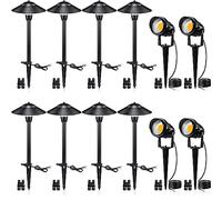 SUNVIE LED Low Voltage Landscape Lighting 12V Landscape Lighting Kit with Connectors, Low Voltage Pathway Lights with Spotlights Aluminum Pathway Lights Wired Waterproof for Patio Yard Garden, 12 Pack