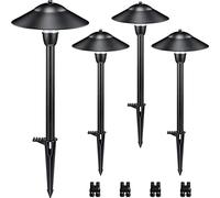 SUNVIE Low Voltage Pathway Lights LED Landscape Lights Low Voltage 3W 12-24V 3000K Landscape Lighting Cast-Aluminum Waterproof Landscape Path Lights for Yard Walkway Garden ETL Listed Cord, 4 Pack