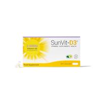 SunVit-D3 High Strength Vitamin D 2500iu Capsules - Cholecalciferol Vitamin D Capsules Support the Maintenance of Bone, Teeth, Muscle & Immune System | UK Made & GMP Approved - D3 Vitamins 28 Capsules