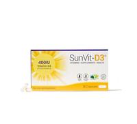 SunVit-D3 Vitamin D 400 IU Capsules - D3 Vitamin Cholecalciferol 28 Daily Vitamin D Capsules | Supports The Maintenance of Bone, Teeth, Muscles & Immune System with Vitamin D3 Capsules | Made in UK