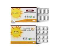 SunVit-D3 Vitamin D 800IU Capsules & Tablets Bundle - Cholecalciferol Supplements Maintenance for Bone, Teeth, Muscle & Immune Support | 28 Capsules + 28 Tablets | Made in UK & GMP Approved