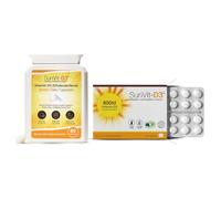 SunVit-D3 Vitamin D Bundle - 600 IU Capsules & 800 IU Tablets (Cholecalciferol) for Bone, Teeth, Muscle & Immune Support | Made in UK, GMP Approved | 60 Capsules + 28 Tablets | Daily Wellness Support