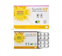 SunVit-D3 Vitamin D Bundle | 800IU & 1000IU Tablets, Cholecalciferol Supplement Maintenance for Bone, Muscle, Teeth & Immune Support | Made in UK, GMP Approved | 56 Convenient Tablets