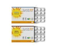 SunVit-D3 Vitamin D Bundle | 800IU & 2000IU Tablets - Cholecalciferol Supplement Maintenance for Bone, Muscle, Teeth & Immune Support | Made in UK, GMP Approved | 56 Convenient Tablets