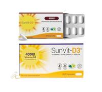 SunVit-D3 Vitamin D Capsules Bundle 800IU & 400IU | Cholecalciferol Vitamin D3 Supplements Maintenance for Bone, Teeth, Muscle & Immune Support | Made in UK | 56 Capsules Total