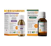 SunVit-D3 Vitamin D3 2000 IU Oral Solution & Drops for Kids Bundle - Supports Bone, Teeth, Muscle & Immune Health | Daily Cholecalciferol Vitamin D | Orange Flavor (50ml & 20ml)