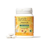 SunVit-D3 Vitamin D3 400IU with Added 600mg Calcium Tutti Frutti Tablets - Calcium and Vitamin D Tablets Support The Maintenance of Bone, Teeth, Muscle & Immune System - 56 Chewable Calcium Tablets