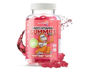 SunVit-Pro Kids Multivitamin Gummies 3-12 - Berry Flavor Vitamins | Kids Chewable Multivitamins | 60 Daily Gummies Includes Vitamin-A, Vitamin-C, B6, B12, B5, Niacin, Iodine, Zinc & Biotin