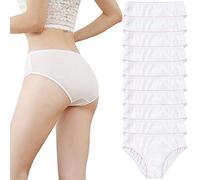 Sunvivid 10 Pack Women Disposable Underwear Cotton Double-Layer Maternity Knickers After Birth Underpants For Hospital Maternity Pregnancy Travel Individually Packed