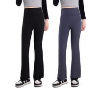 Sunvivid Girls Flared Leggings High Waist Sport Pants Teen Stretchy Yoga Bell Bottoms Tights Full Length Active Trousers for Daily Wear/Cycling/Dance