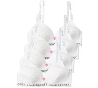 Sunvivid Sports Bra for Girls 4 Pack Seamless Training Bras Wireless Thin Pads Strappy Top Cotton Bralettes Teen Underwears with Adjustable Strap for 10-14
