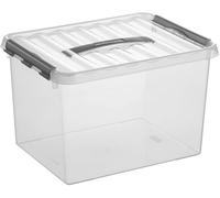 Sunware A Plastic Box with Carrying Handle, Transparent, 22 Liter