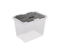 Sunware Onyx Storage Box 15 L - 36 x 23.5 x 26.3 cm - Transparent Plastic with Lid Stackable - Storage Box with Lid Large - Storage Boxes with Lids