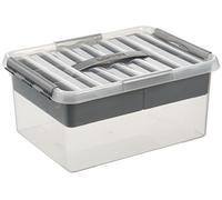 Sunware Q-Line Multi Storage Box 15 Litre Transparent Metallic colour