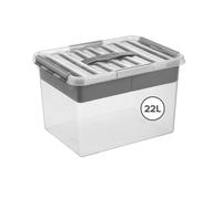 Sunware Q-Line Multi Storage Box 22 Litre Colour, Transparent Metallic, One Size