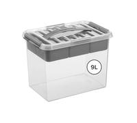 Sunware Q-Line Multi Storage Box 9 Litre Transparent Metallic colour