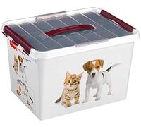 Sunware Q-Line Pet Decor Box with Insert, White/Bordeaux, One Size