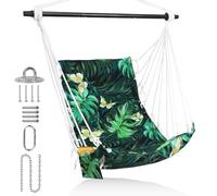 SUNWAY Indoor Hamock Chair with Pocket; Hanging Swing for Adult; Rope Swing with Spreader Bar; Hardware Kit Included; Max 350Lbs for Outdoor, Patio, Bedroom, Porch, Deck Green