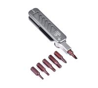 SUNWAYFOTO DW-02 PRO Universal Folding Tool Set with Hex Key Stainless Steel 2.5/3/4/5 mm, Phillips and Flat Head, EDC Multitool Key Ring Screwdriver