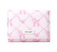 Sunwel Fashion Ballet Wallets Girls Cute Coquette Bow Prints Small Wallet Card Slots ID Window Purse for Women Girls, PINK