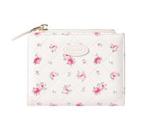 Sunwel Fashion Cherry Prints Rose Wallet Small Bifold Wallet with Zipper Coin Purse Card Holder ID Window for Women Girls, CREAM, S, Coquette