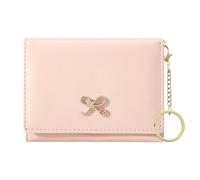 Sunwel Fashion Cute Coquette Bow Wallet with Key-chain Aesthetic Card Holder ID Window for Women Girls, 271PINK, Coquette