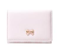Sunwel Fashion Cute Coquette Bow Wallets Lolita Aesthetic Small Wallet with Card Slots ID Window for Women Girls, PINK