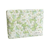 Sunwel Fashion Cute Cosmetic Bag for Women Girls, Floral Coquette Aesthetic Make Up Bags, white/green, Coquette