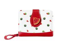 Sunwel Fashion Cutest Fruit Prints Wallet Card Slots Small Wallet with Zipper Coin Pouch Wallet for Women Girls, WATERMELON, Simple