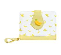Sunwel Fashion Cutest Fruit Prints Wallet Card Slots Small Wallet with Zipper Coin Pouch Wallet for Women Girls, BANANA, Simple